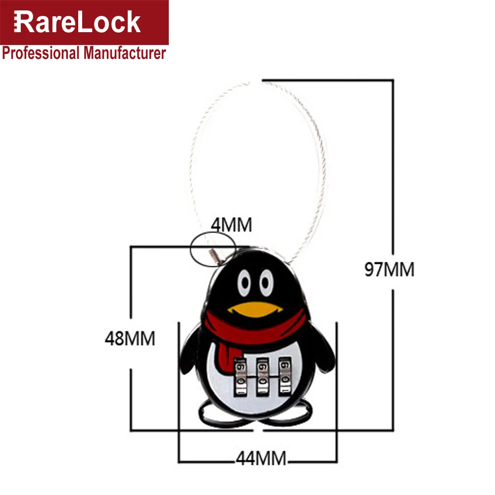 Rarelock QQ проволочный кодовый замочек пароль 3 кода для шкафчик в спортзале сумка коробка для украшений DIY оборудование MMS35 bb