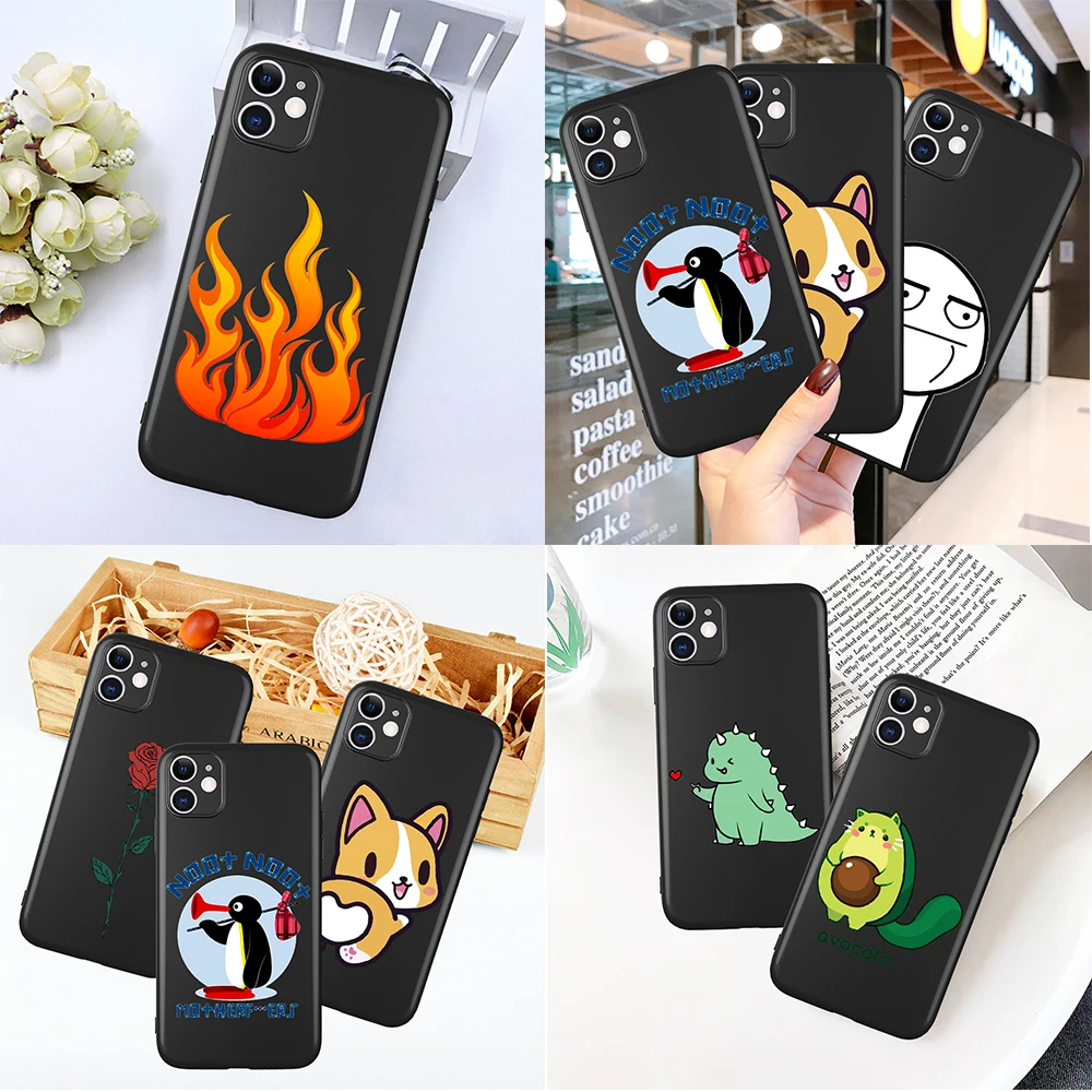 

cartoon cute funnny flame cactus Phone Case For iPhone 12 Mini 5 6 6S 7 8 SE Plus X XS XR 11 Pro Max coque funda Silicone Cover