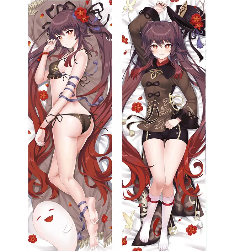 

Чехол для взрослых Game Genshin Impact Dakimakura, дизайн Ху Tao de double cara, estampada, ropa de cama para el доме