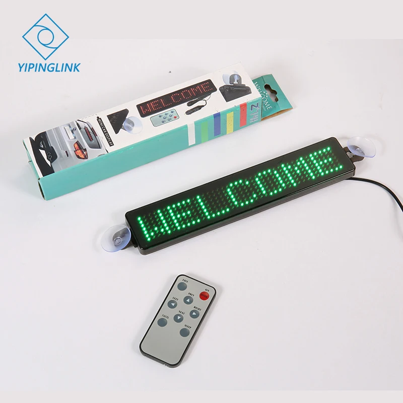 Просмотр через светодиодный дисплей текстовый автомобиль красный синий зеленый