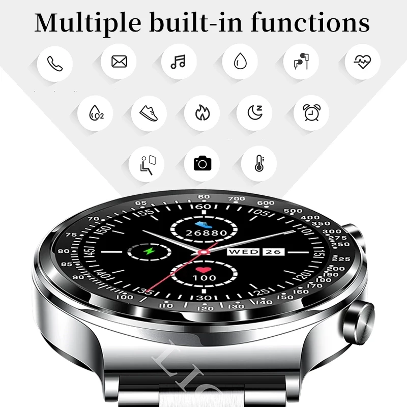 

LIGE 2021 New Smart Watch Bluetooth Call Smartwatch Men 1GB ROM Music Player Fitness Men's Watches Support Music Download Clock