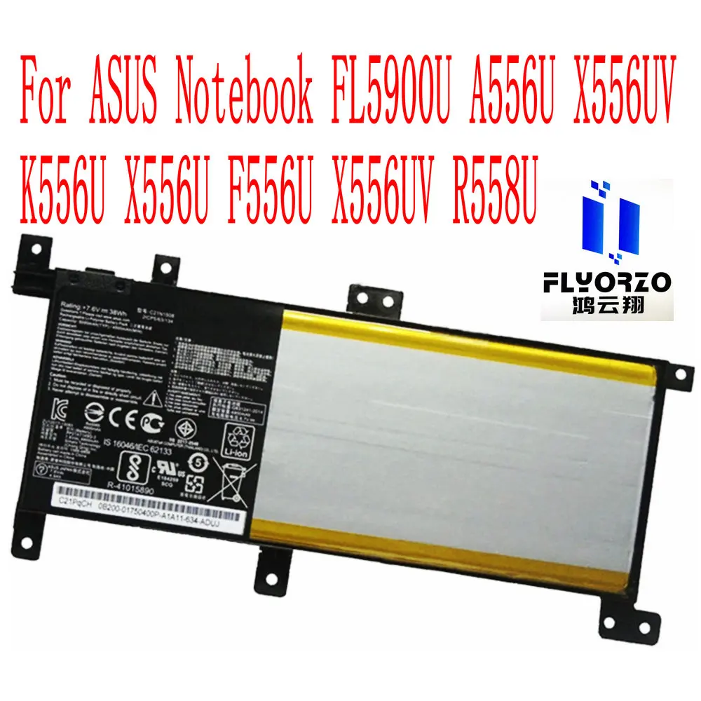 

100% Brand new high quality 38WH C21N1509 Battery For ASUS Notebook FL5900U A556U X556UV K556U X556U F556U X556UV R558U Laptop