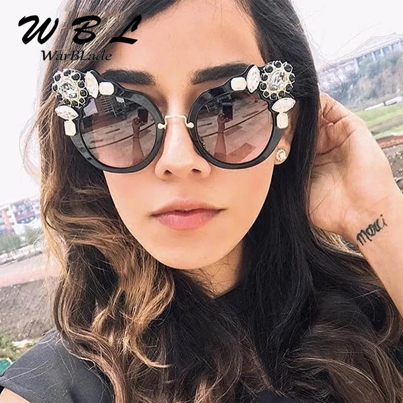 WarBLade 2019 Fashion Rhinestone Elegant Cat Eye Sunglasses Women Brand Designer Luxury Sun Glasses Female Summer Eyeglasses | Аксессуары