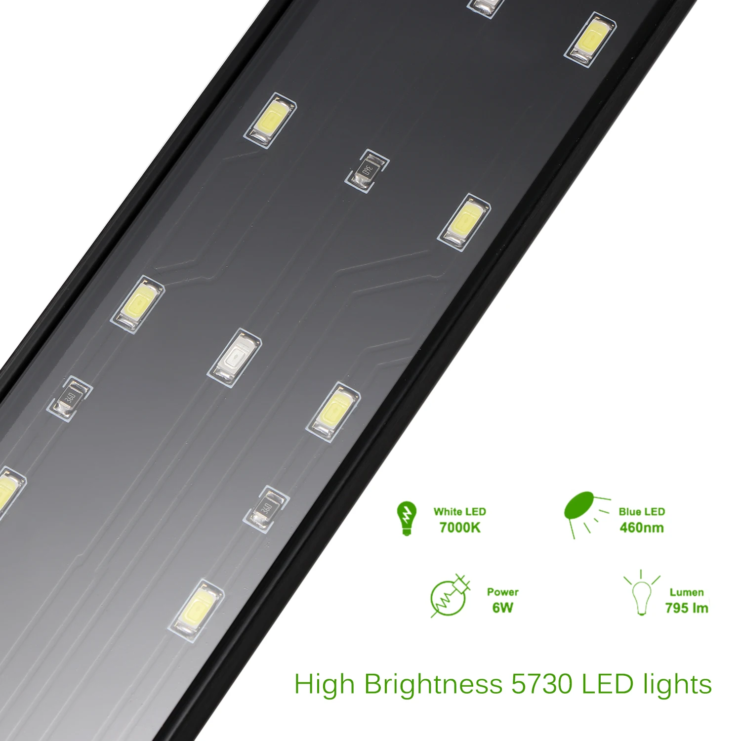 Супер тонкий 15 Светодиодный ярко синий и белый светильник для аквариума 6 Вт с