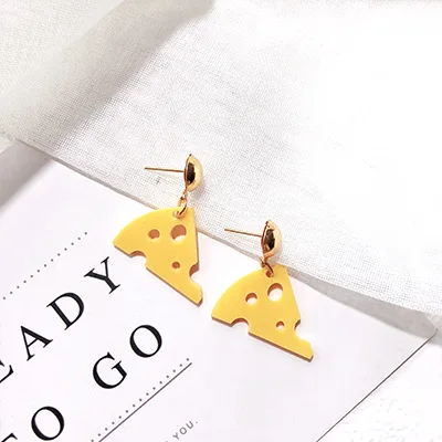 Корея горячая распродажа Новые Модные Акриловые серьги треугольник сыра милый