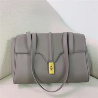 free shipping 2020 the new style fashion and simple cover genuine cow leather women one shoulder bag 4 color 2 size 30cm 38cm