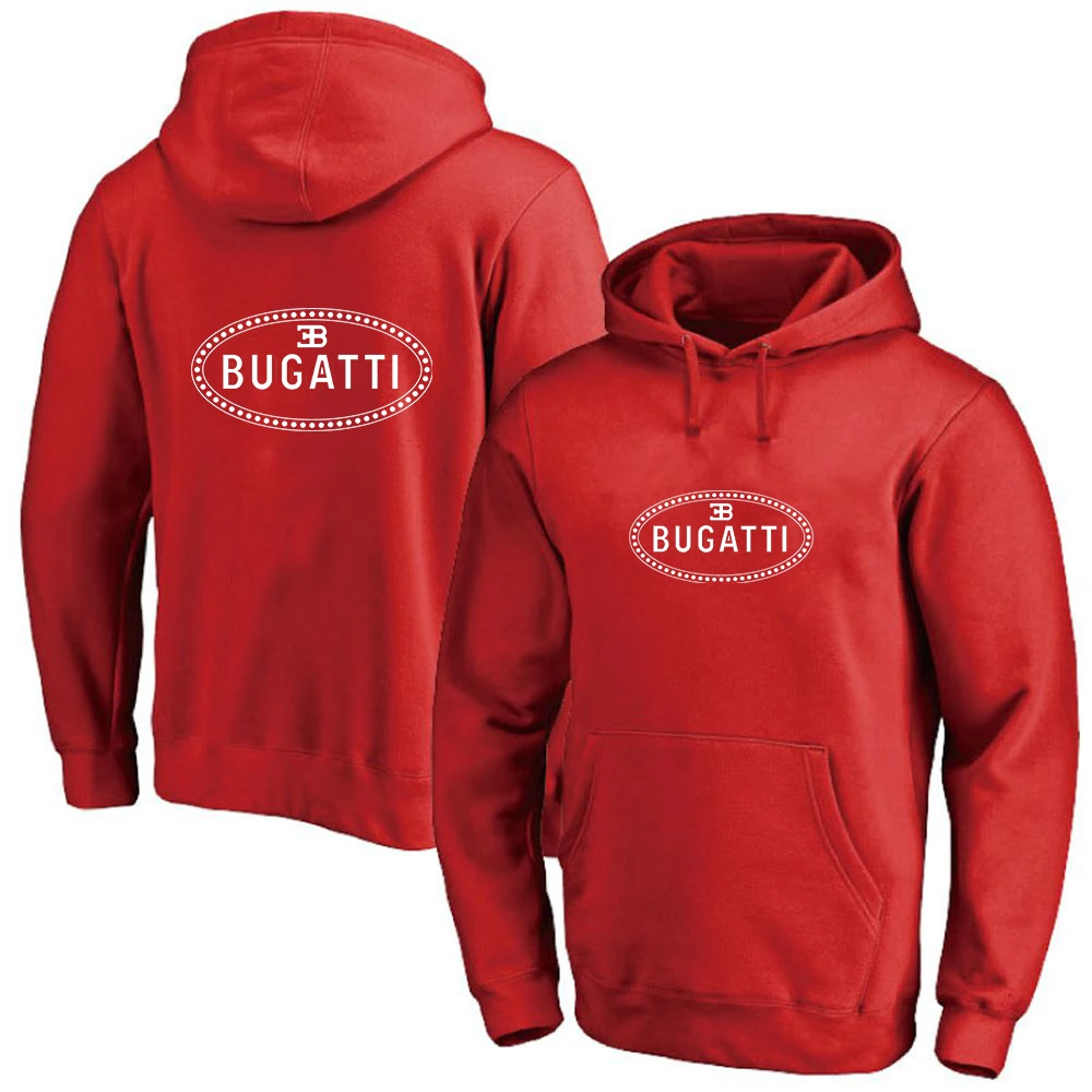 

New Bugatti Car Logo Classic Man's solid Hoodies Unisex High streets Hip Hop Sport Cottton Pullover Print Sweatshirt