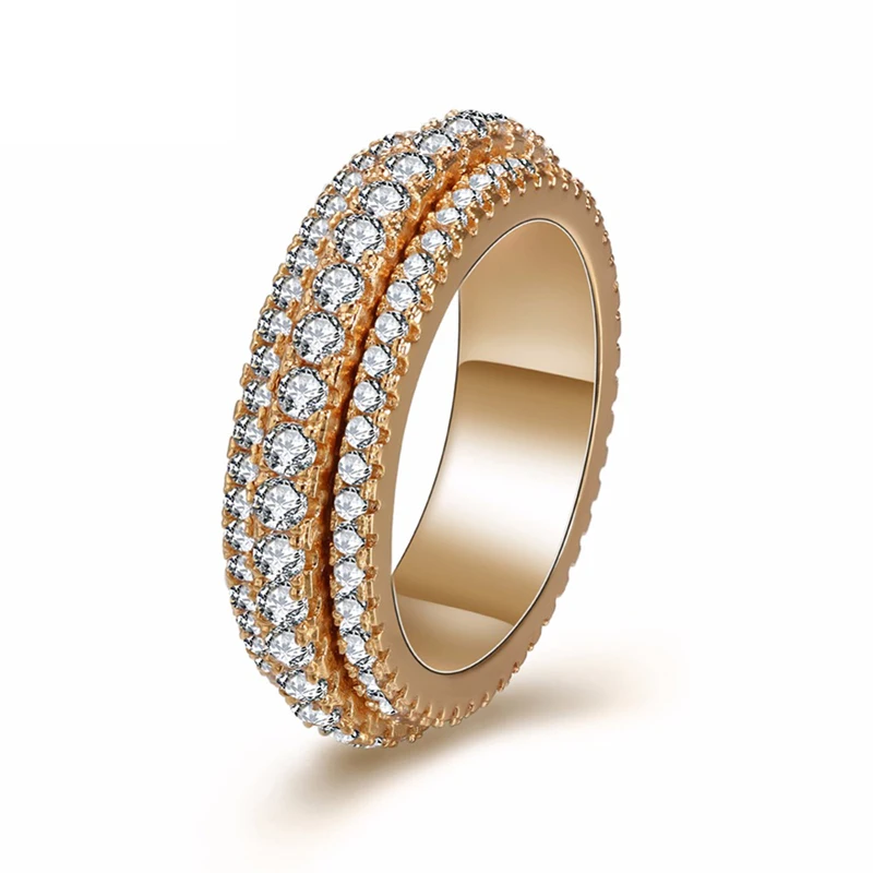 Золото Цвет дизайн с двумя слоями вращающимся кольцом классический Для женщин