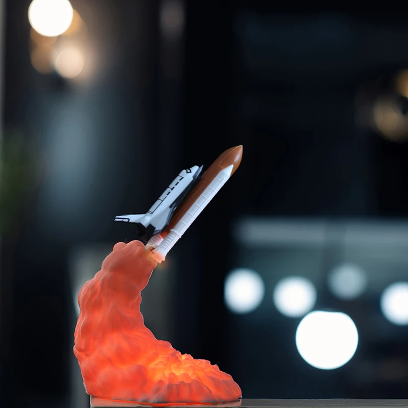 Космический челнок светодиодный Запуск ПВХ фигурки аниме Шаттл 3D печать диорама