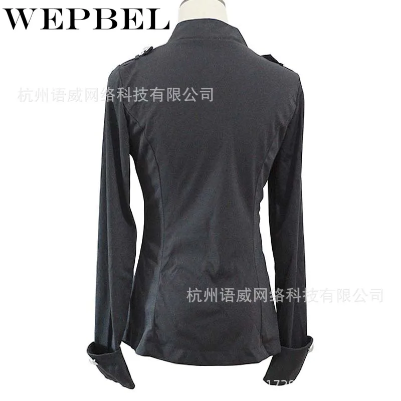 

Women Zipper Front Military Jackets Vintage Victorian Gothic Slim Jackets Steampunk Zipper Coats Double Breasted Ladies Blazer