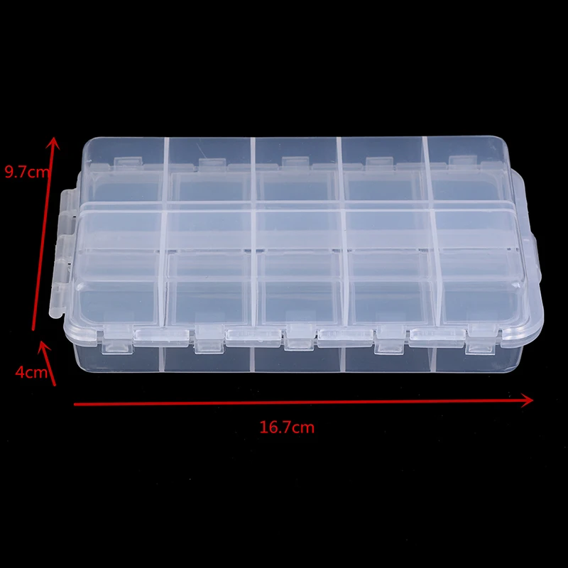 16.6*9.7*4.1cm Plastic 20 Compartments Fishing Tackle Box for Fishing Lures Baits Hooks Storage Case