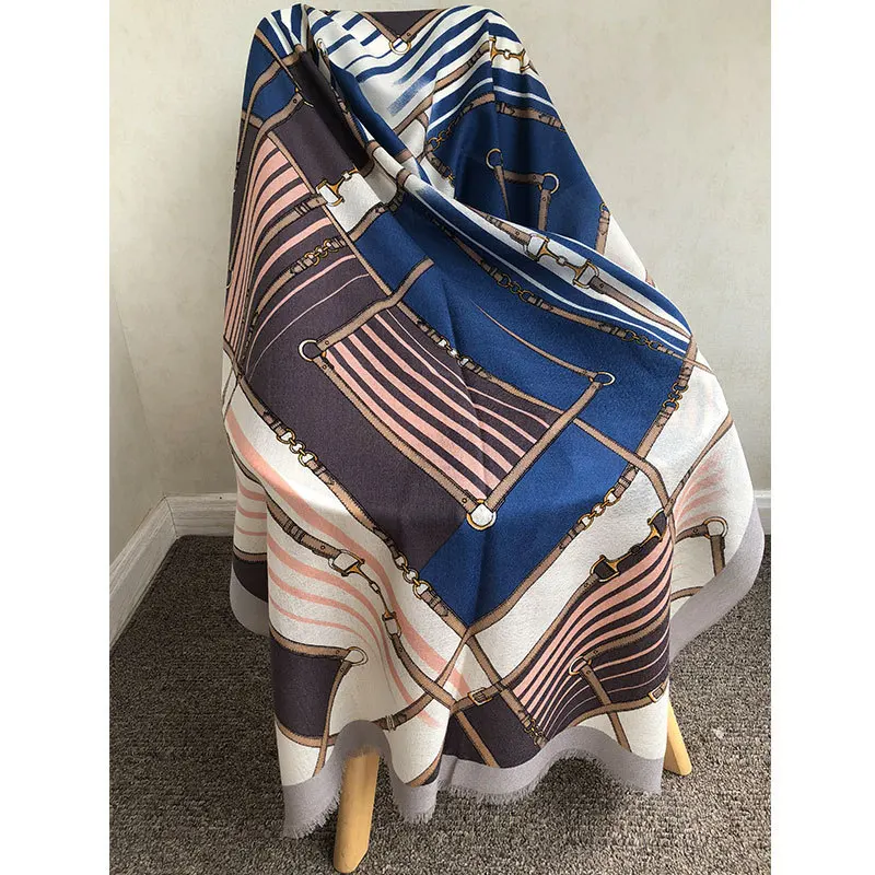 Ремни с принтом 100% шерстяной шарф Обертывания для женщин зимние теплые длинные