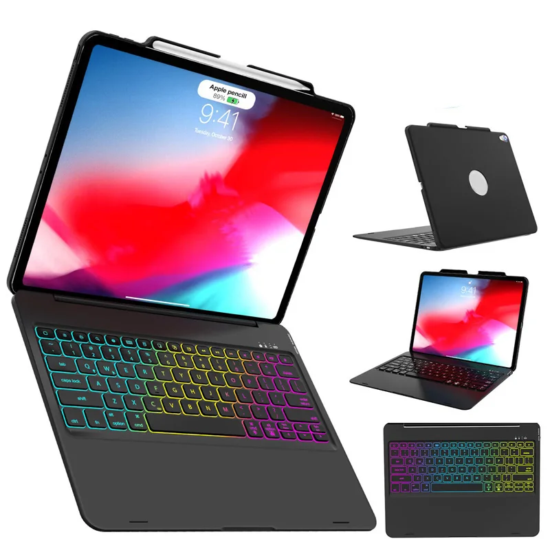 Чехол для ipad pro 12 9 7 цветов с подсветкой Беспроводная Bluetooth клавиатура чехол 2018 11