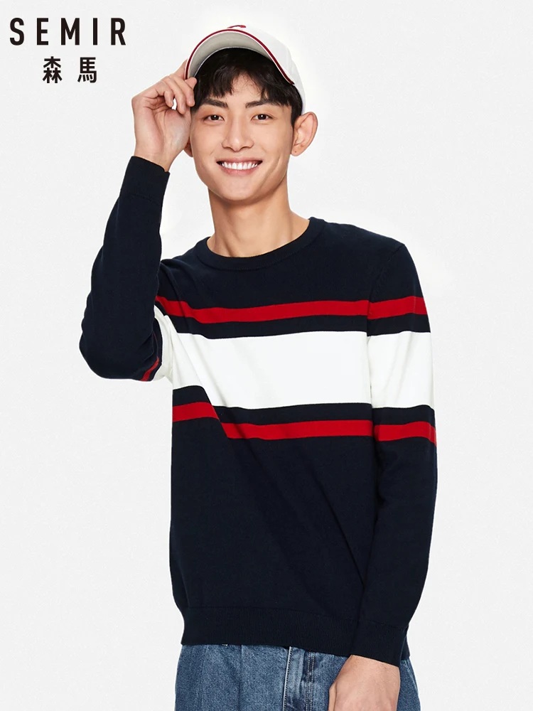 Весна-Осень 2020 новый свитер SEMIR мужской джемпер с круглым вырезом популярный