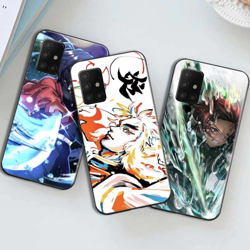 

Cartoon Demon Slayer Anime Phone Case For Samsung Galaxy A11 A21S A31 A32 4G 5G A41 A42 A51 A71 Nezuko Tomioka Giyuu Soft TPU