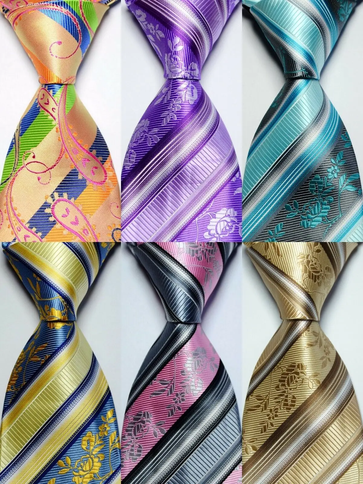 Мужской галстук Галстук полосатый 100% шелк 9 см оранжевый синий розовый