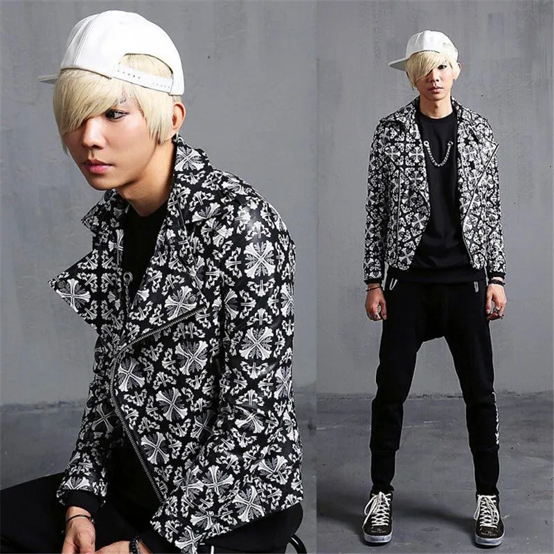 Черная и белая клетчатая куртка для ночных клубов парикмахеров стилистов