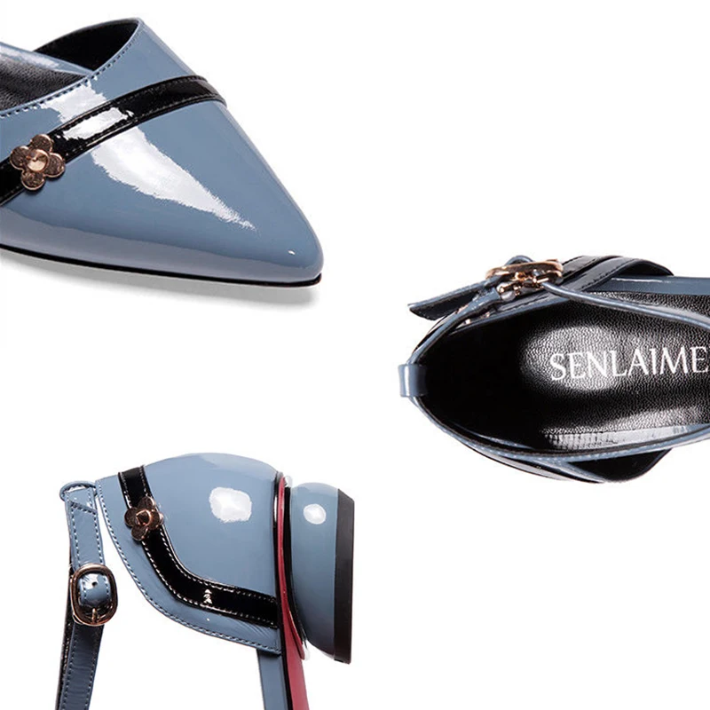 

Summer Light Non-Slip Designer Shallow Comfortable Office Shoes Womens Shoes Pointed Pu Leather Mixed Colors Low-Heeled Sandals