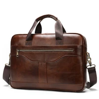 genuine leather laptop bag mens handbag retro leather handbag business briefcase messenger 14 inch laptop bag portable kumon
