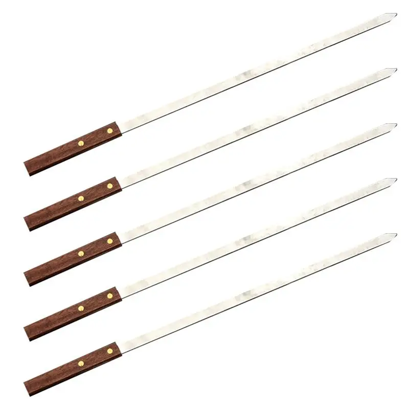 5 шт. многоразовые вилки для барбекю с деревянной ручкой|Вилки| |