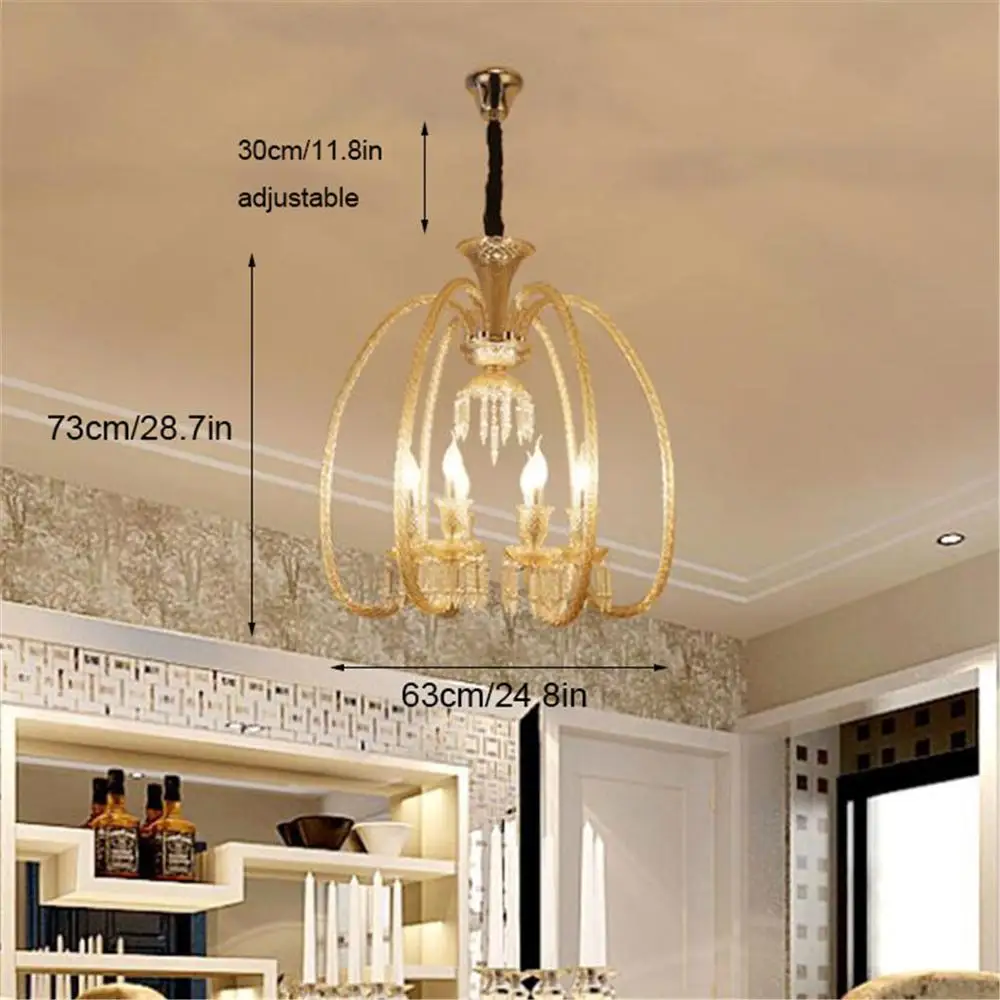 Винтажная люстра коньяк Подвесная лампа 6 светильник льников во французском