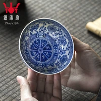 kiln blue and white wood kiln twining branch single cup kung fu tea cup master cup tea cup jingdezhen ceramic tea set