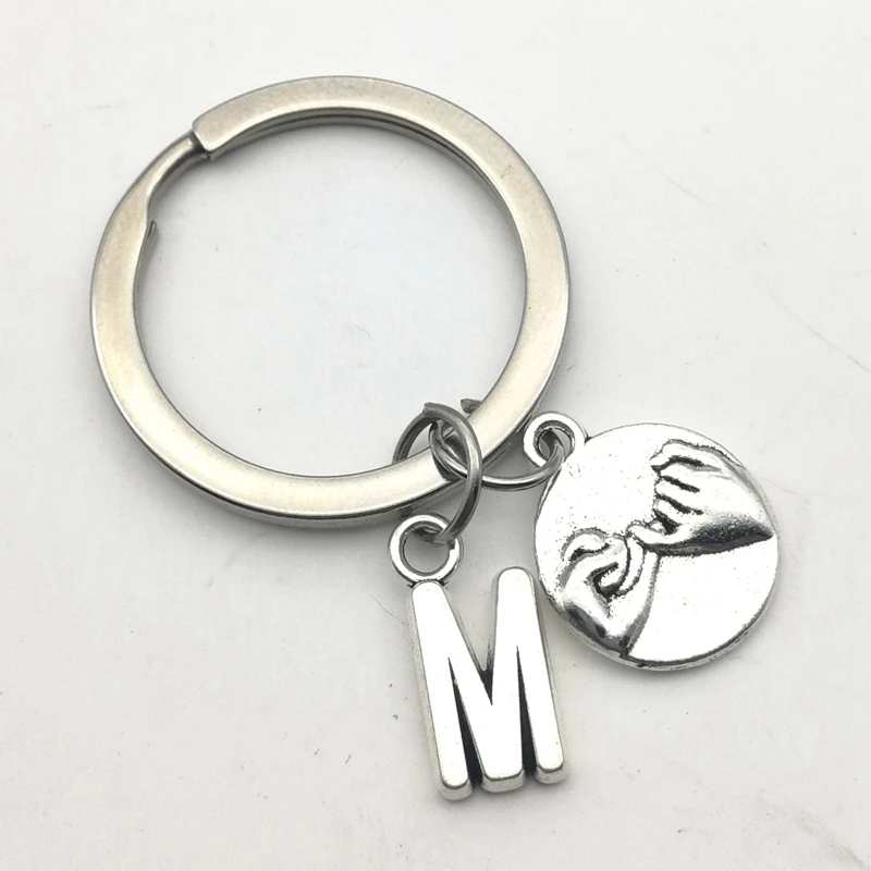 Кулон в виде сердца с 26 буквами ручной модный брелок для влюбленных семейной