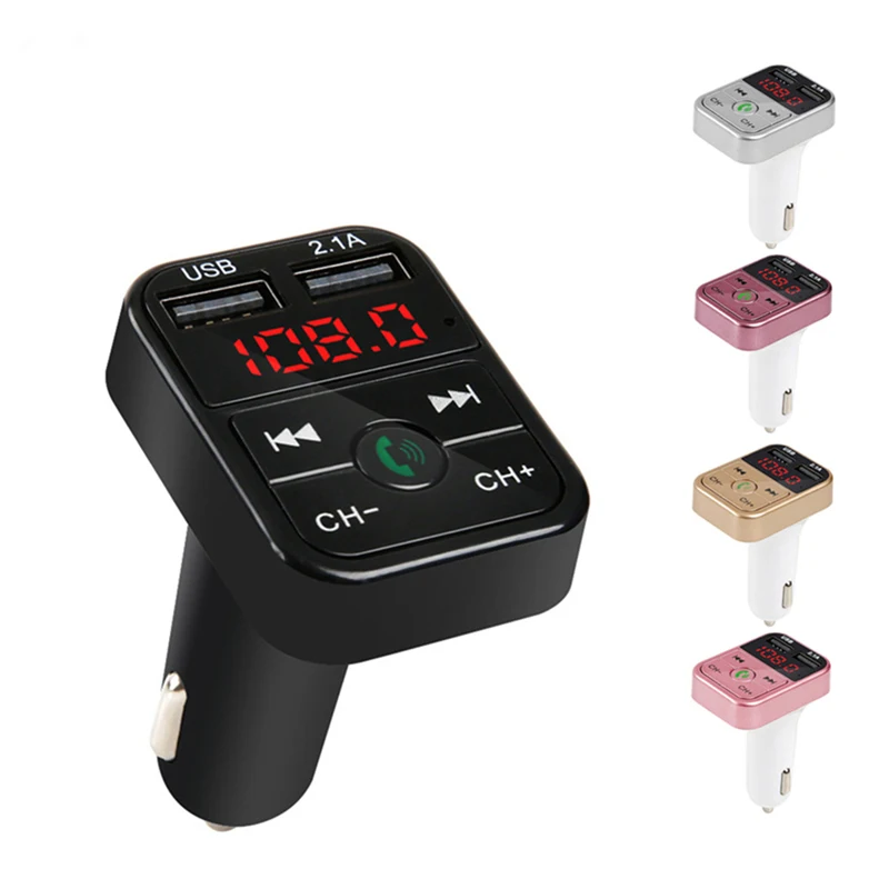 

New Wireless Bluetooth-compatible Handsfree MP3 FM Transmitter Audio Music Player Dual USB Radio Modulator Car Kit 2.1A Charger
