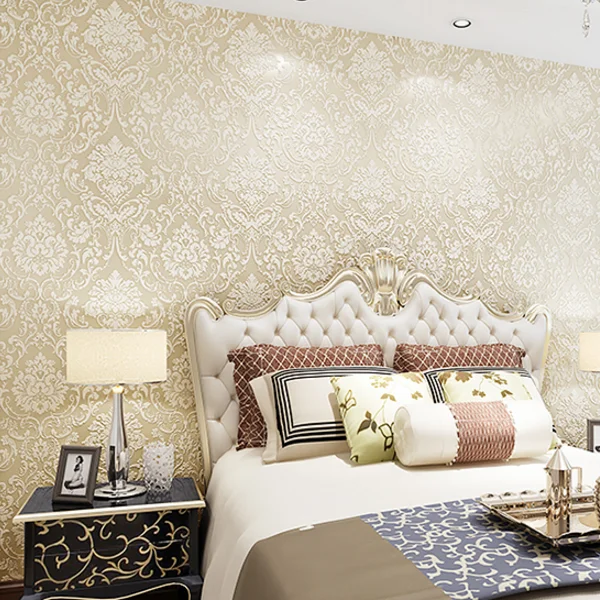 Нетканые обои 3D рельефные европейские классические роскошные для спальни