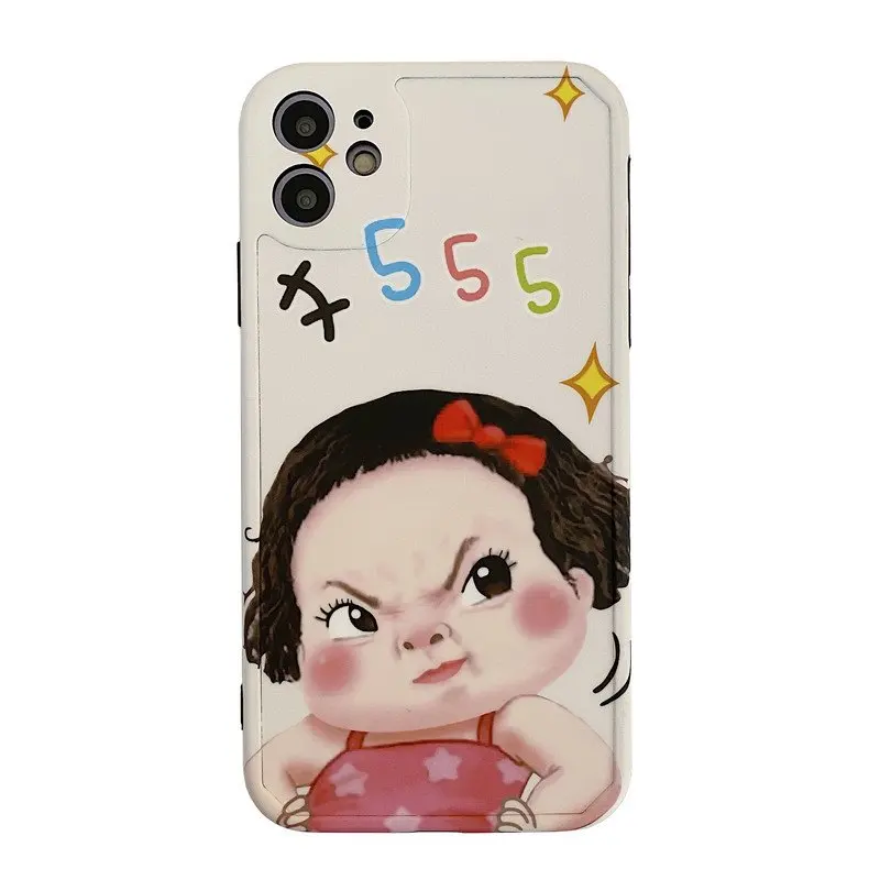 

CX Spoof Girl's Expression Suitable for 12/11Promax Apple Xsmax Phone Case 78plus Cartoon Soft Shell X/XR Free Shipping