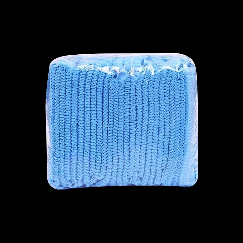 Нетканые одноразовые шапочки для душа 100 шт. плиссированные пылезащитные