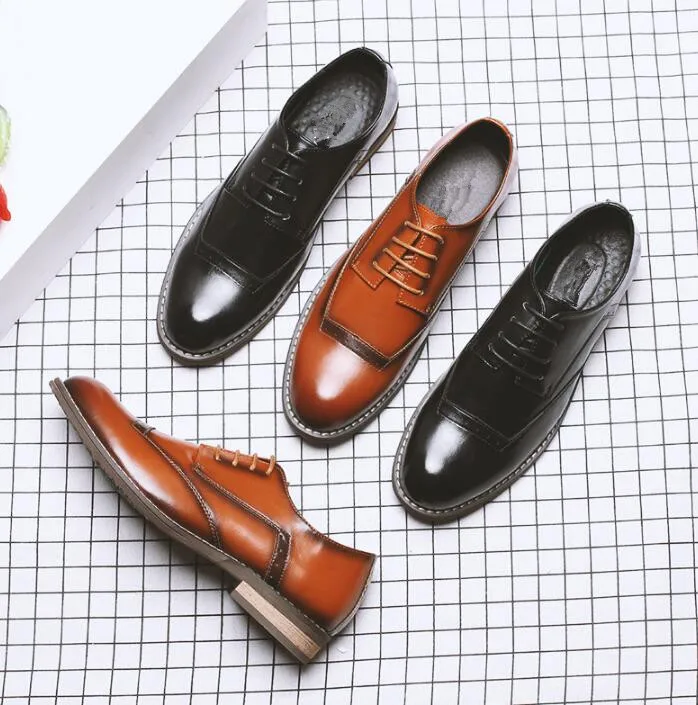 Туфли-оксфорды из натуральной кожи деловая обувь с перфорацией типа броги