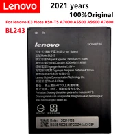 2021 new 100 tested original bl243 mobile phone battery for lenovo k3 note k50 t5 a7000 a5500 a5600 a7600 battery batteria
