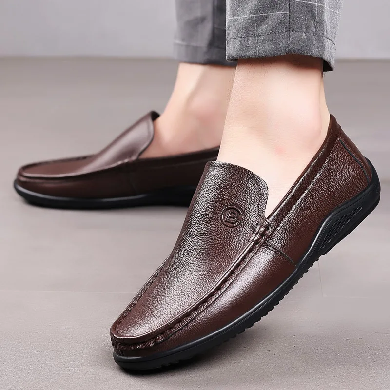 

Fashion Men Formal Shoes Leather Loafers Handmade Black Brown Casual Business Dress Shoes Men Footwear Dropshipping Rozoball