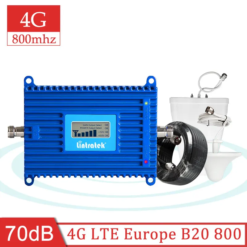 Lintratek 70dB 4G B20 800mhz сотовый мобильный телефон усилитель сигнала LTE 800 интернет