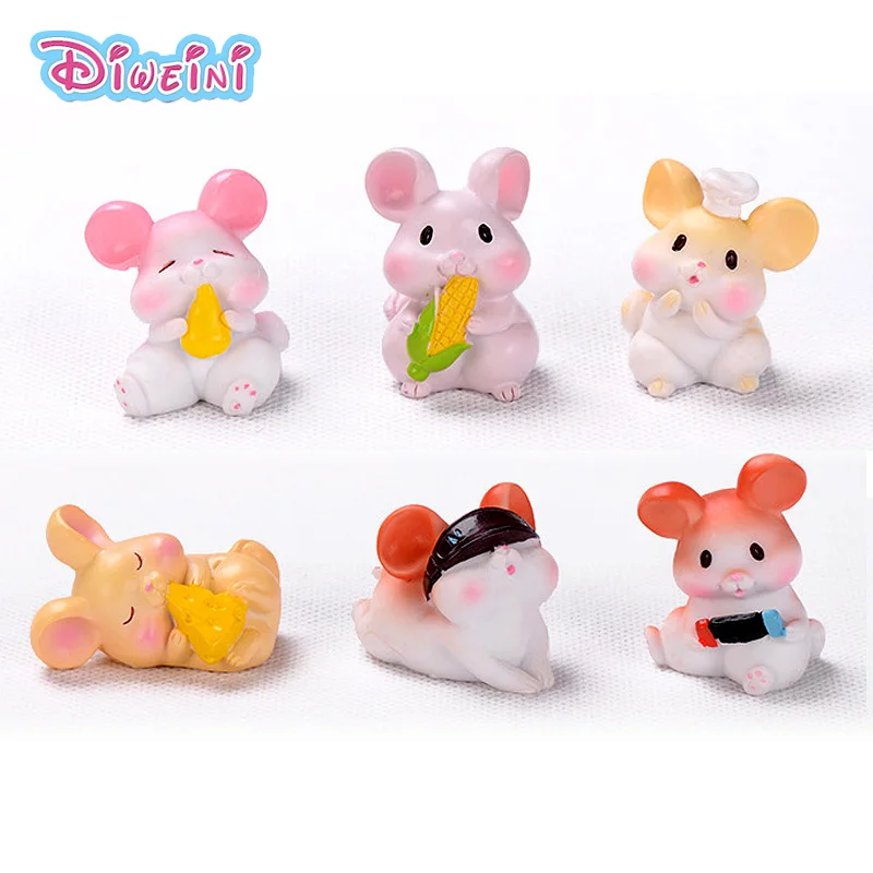 

Resin Mouse Rat Corn Game Cheese Action Figure Cartoon Animal Model Figurine Birthday Cake Decoration Toys Doll House Gift Kids