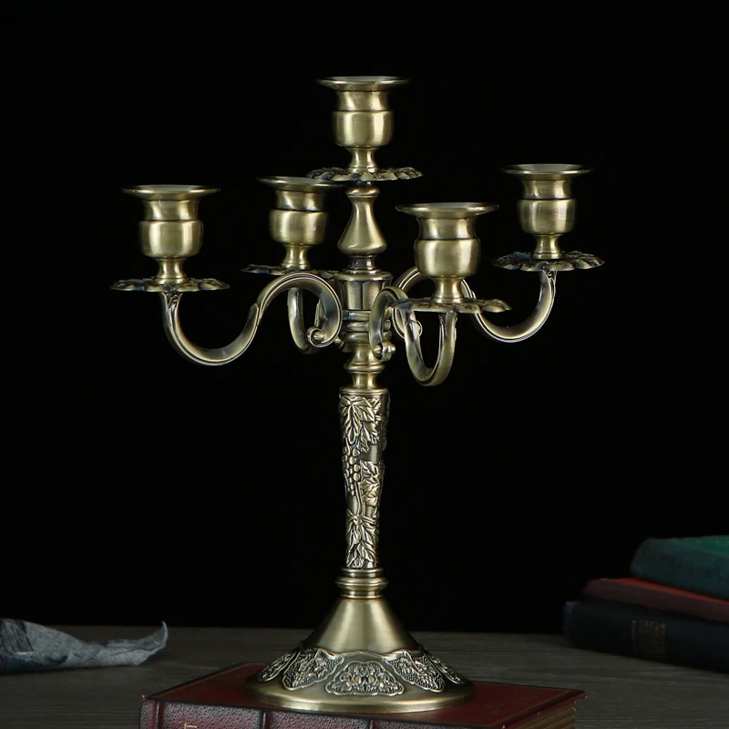 Nordic Retro Metal Five Arm Candlestick Home Decor Candle Holders Wedding Centerpieces Romantic Accessories Bougeoir Gift FC373 | Дом и сад