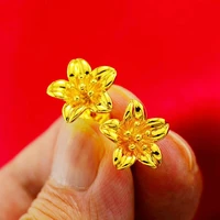 lily flowers stud earrings gold color jewelry womens wedding for engagement