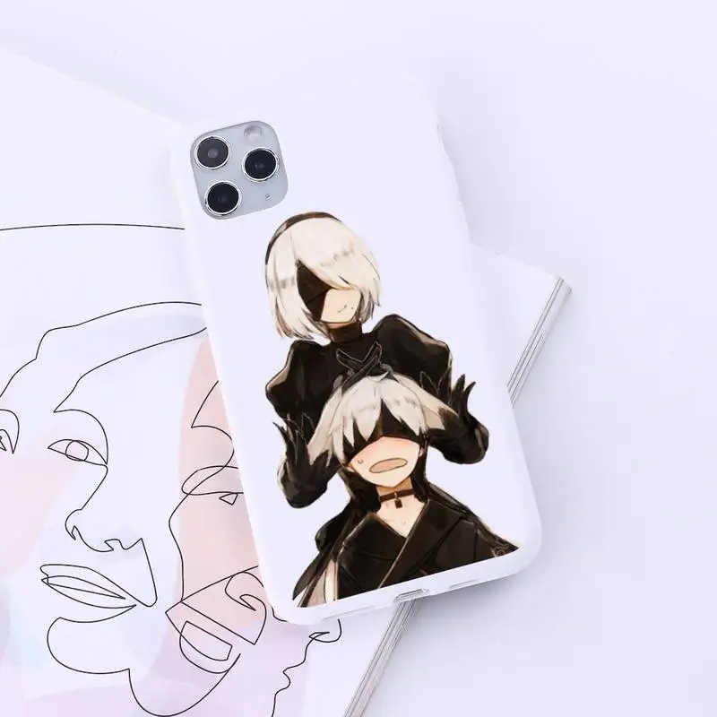 

Anime Nier Automata Phone Case Candy Color for iPhone 6 7 8 11 12 s mini pro X XS XR MAX Plus