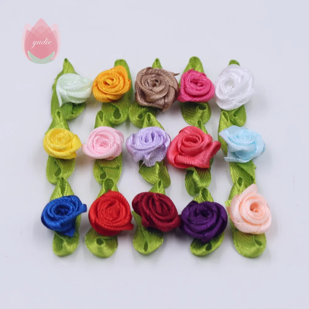 50 шт./лот 2 см Шелковый бант Мини розетка для дома Свадебная вечеринка лента Торт