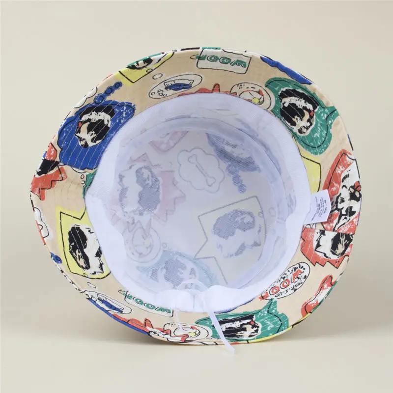 

2021 Cartoon Cartoon dog print Bucket Hat Fisherman Hat outdoor travel hat Sun Cap Hats for children boys and girls 226