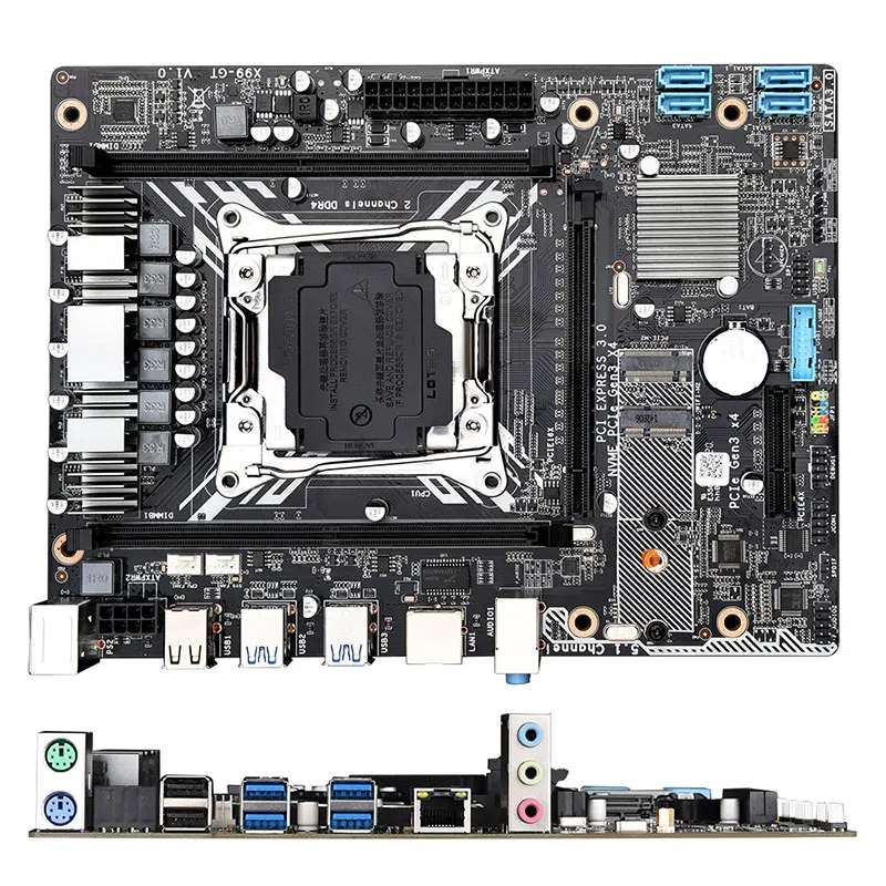 Billig X99 GT Motherboard Set, E5 2650V3 LGA2011-3 CPU 2 Stücke * 8GB = 16G 2133MHz DDR4 ECC REG Speicher, M.2 WIFI,NVME M.2 Slot