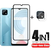 4-in-1 For OPPO Realme C21 Glass For Realme C21 Tempered Glass Phone Film Full Cover Screen Protector For Realme C21 Lens Glass