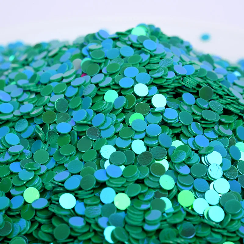 dark green 10 г/лот 1 мм 2 мм 3 мм 4 мм ПВХ Плоская Круглая свободная тесьма с пайетками для шитья Ремесло DIY ногтей конфетти декорация Lentejuelas Para Coser - Цвет: dark green
