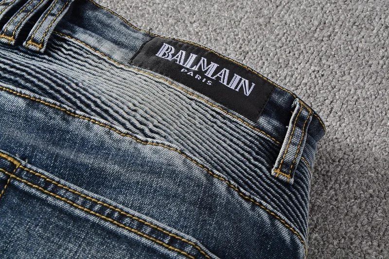 

2021 New Designer BALMAIN Denim Jeans Holes Trousers Pants Biker Jeans HOMME Ripped Jeans COOLGUY Jeans Men Pants 1077