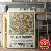 william morris nordic canvas paiting poster william centenary exhition art prints flowers plant living room decoration mural
