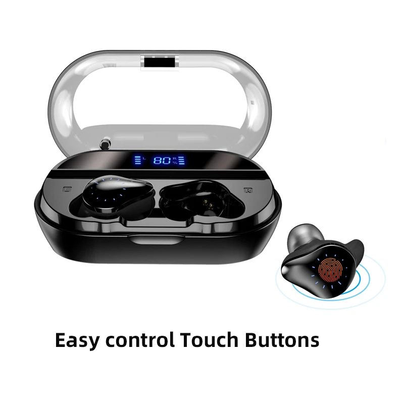 Arikasen, сенсорные TWS, настоящие беспроводные наушники, Bluetooth наушники, мини TWS, водонепроницаемые наушники с 4000 мА/ч зарядным устройством для всех телефонов