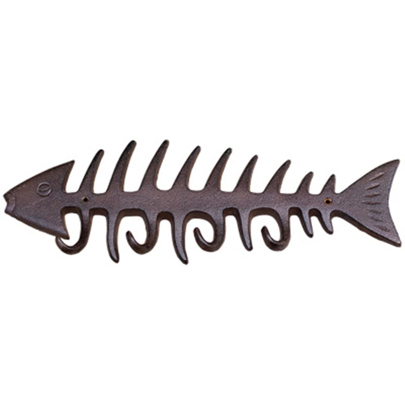 

Fishbone Shape Cast Iron Hook Wall Hook Garden Garden Outdoor Decoration Individual Groceries European Country Home Decorations