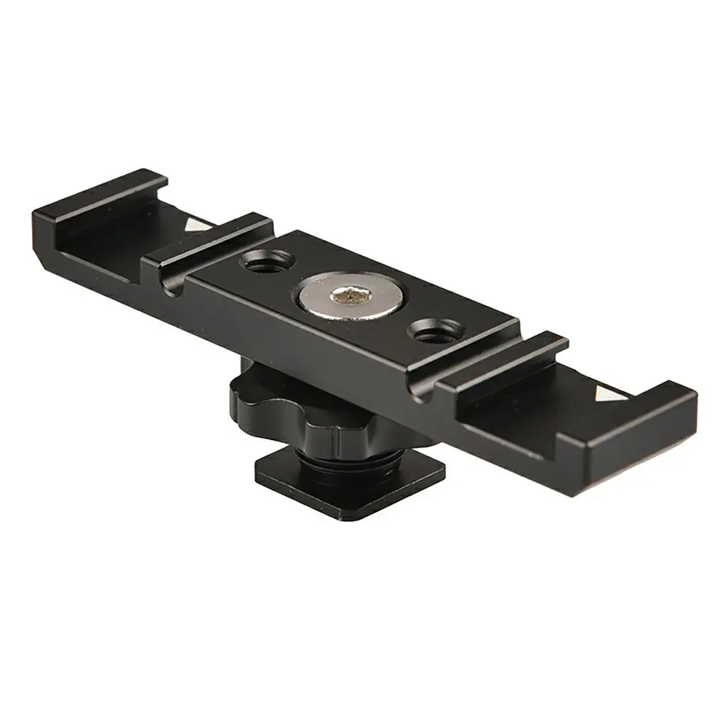 

PT-2S Dual Hot Shoe Mount Adapter Microphone Extension Bar for Boya BY-MM1 ULANZI VL49 LED Video Light Gimbal Accessories