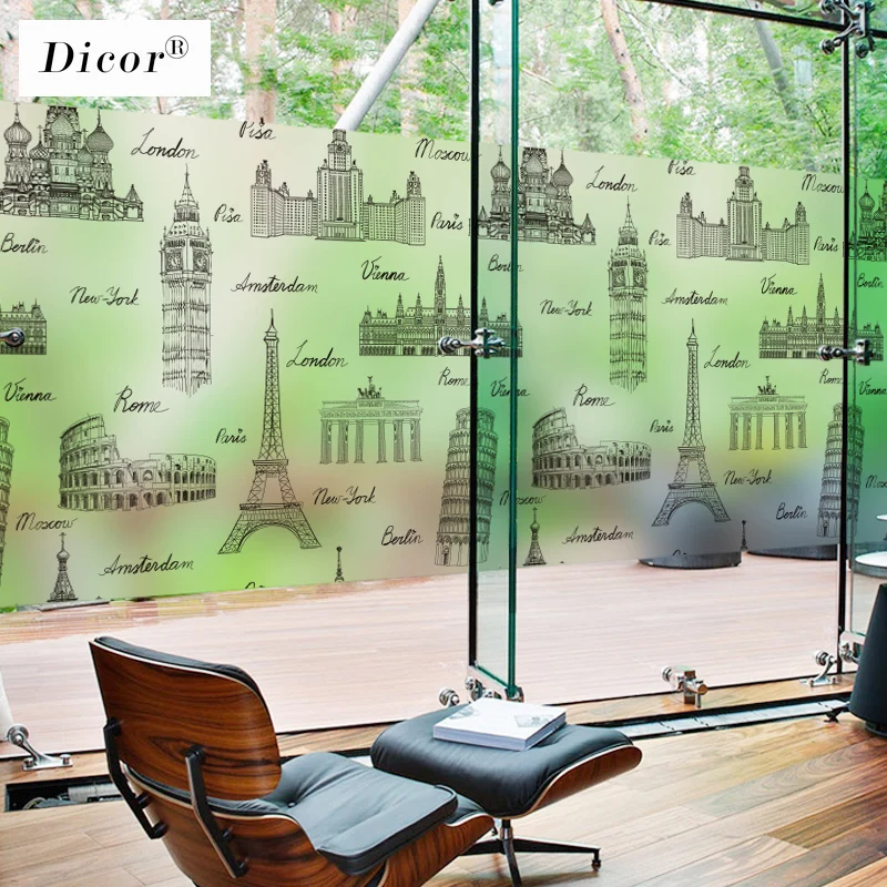 DICOR Брендовое витражное окно пленка классическое здание матовое Непрозрачное